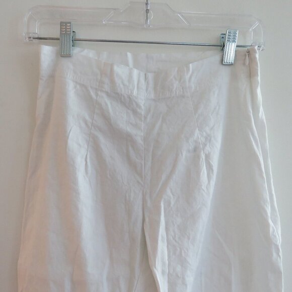 RUNDHOLZ BLACK LABEL White Linen Blend Cropped Pants Lagenlook - Size XS - Picture 3 of 14